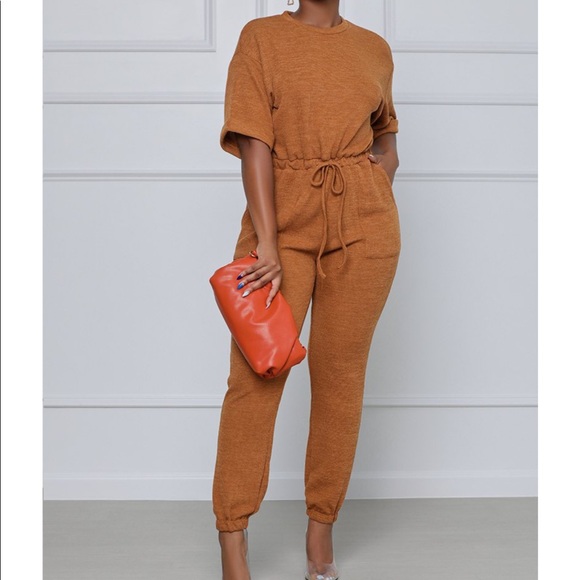 Keep It Cas’ Short Sleeve Ribbed Jumpsuit - Picture 2 of 3